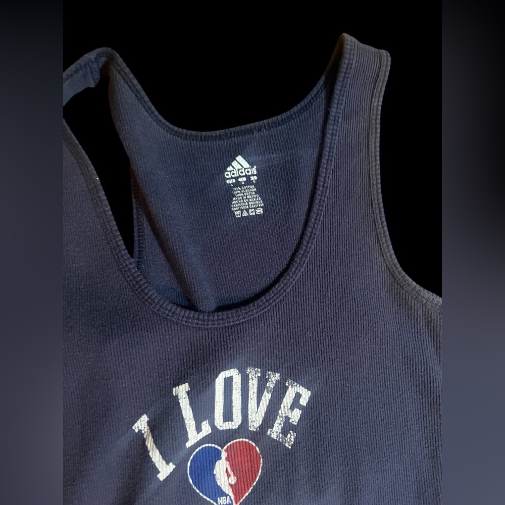 Vintage Adidas Blue Pistons Basketball Tank Top - Picture 3 of 3